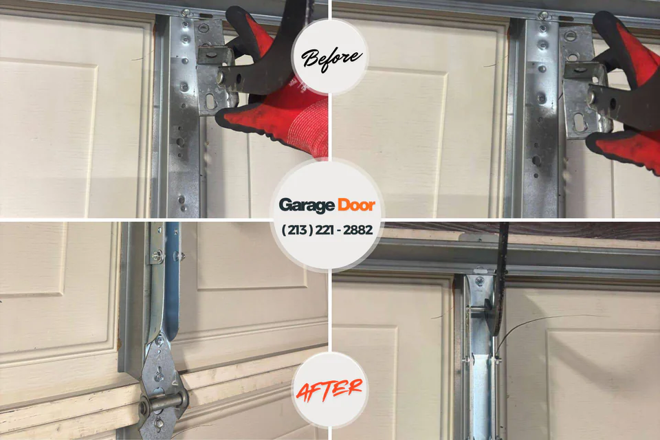 Before and after: garage door repair 21102